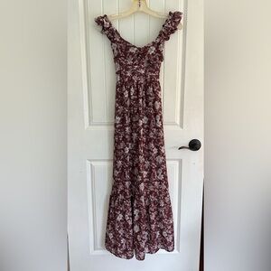 Altar'd State Brown McKenna Floral Maxi Dress